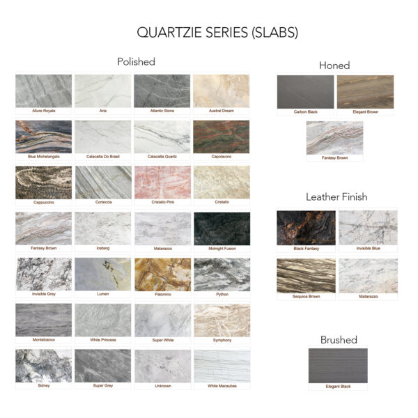 quartzie slab colours