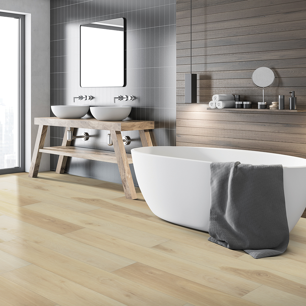 Black,And,Wooden,Wall,Bathroom,Corner,With,A,Tub,And RS Beaulieu 2246 1